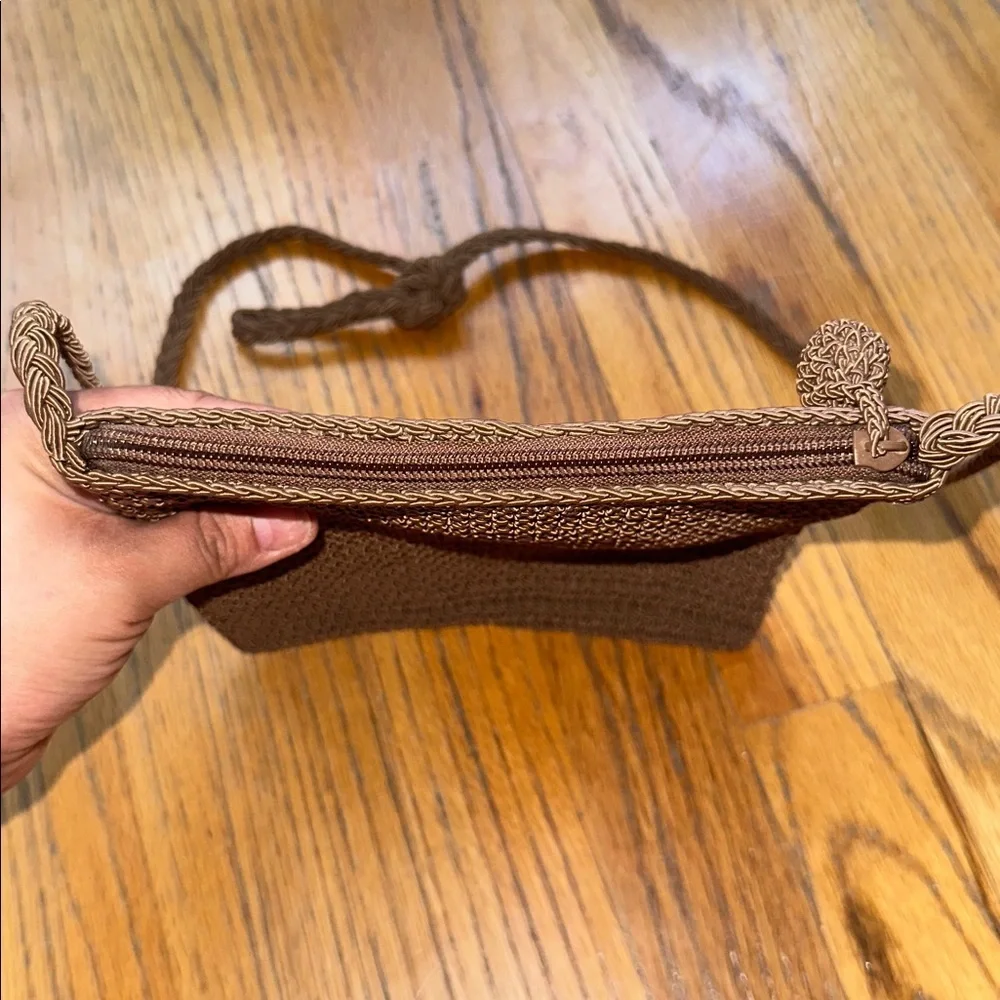 Brown Crossbody Bag with Patchwork Design - Picture 5 of 9